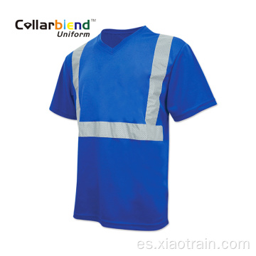 Camiseta polo azul de seguridad de alta visibilidad